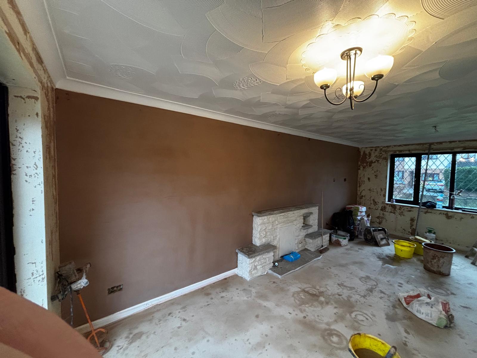 Living room wall skim